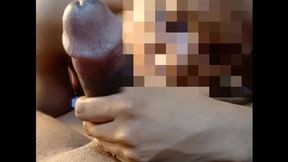 She jerks off and squirts &mdash;  then gives him a hot blowjob leading to missionary sex and cumshot