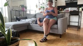 Goddess Allie James - Human Couch: Intense Smothering in Shorts & Thong - (Episode 21) {HD 1080p}