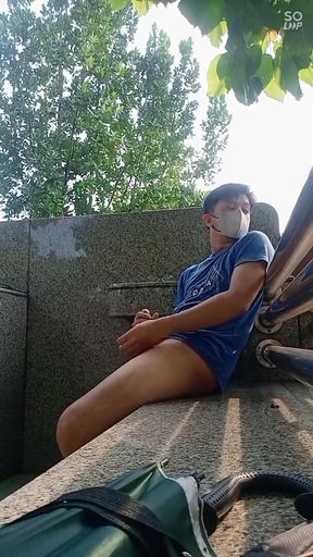 Aisa Young Twink Outdoor Jerk off and Cum