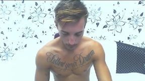 Euro Guy Vincent P. Nice Body, Tattoo Stripping to Play on Cam