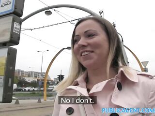 PublicAgent Bibi fucks a stranger outside for a free rail card
