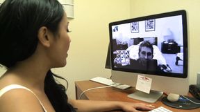 Sexy Latina Romana Ryder shows off her new look and then spreads her bare shaven pussy for the cock!