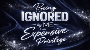 Being Ignored by Me Is an Expensive Privilege