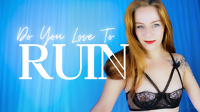 How Much Do You Love To Ruin: Redhead Dominatrix In Lace Black Lingerie Gives You Ruined Orgasm JOI Jerk Off Instruction Ballbust Ballbusting CBT Games Edging
