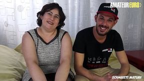 SCAMBISTI MATURI - (Moana &amp_ Fabry BBW Italian Cougar Tries Anal With Big Cock Boy