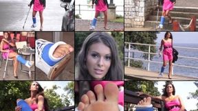 Lia Term SLC On Vacation Public Gimping on Wet Streets in Sexy Heel with Foot Play (HD 1920X1080)