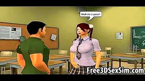 Sexy 3D cartoon honey getting double teamed
