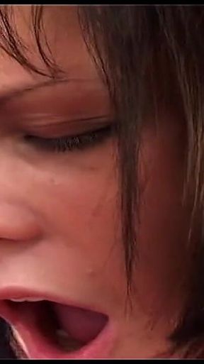 Slim Brunette Babe in Wild Threesome Fuck Fest