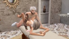 A hot girl'_s massage turns into rough sex