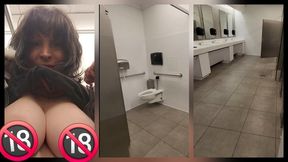 Party In The Public Restroom Starring My Huge Natural Tits