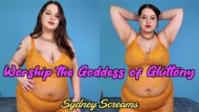 Worship the Goddess of Gluttony - It's Time to Stop Denying Yourself the Pleasure of Eating if You Truly Worship the Goddess of Indulgence, Sydney Screams - Eating Encouragement, Feederism, Fattening POV - HD 720 WMV