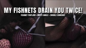 My Fishnets Drain Your Cock Twice! | Multi-Angle • Double-Cumshot • Slowmo Replay • HQ Audio