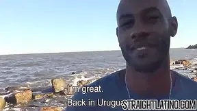 Young Black Jock Sucks And Tastes Cum In Threesome Outdoor