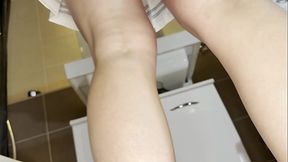 Super hot petite blonde cheerleader wears a short miniskirt with a see through top to show her tits and flash pussy under her short skirt
