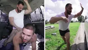 Muscle Craving Unleashed: Hot Gay Tryst with Joey Doves in the Bait Bus Van – 18+