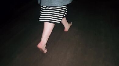 Muddy feet get filthy outside in cold squishy dirt