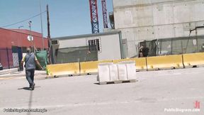 ”Red head big cock banged in public”