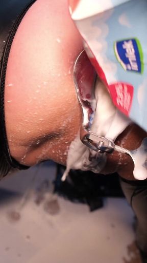 A Crazy Show with Humiliation and an Enema of Piss and Milk