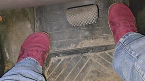 Morning commute in red Xero Trainers