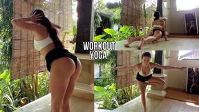 Flirty Terrace Workout in Short Shorts