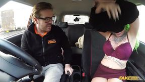 Big Tits and Green Hair Makes Me Cum in her Mouth - Fake Driving School