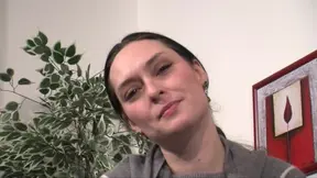 Brunette MILF Fingers Her Juicy Pussy Then Pounds It with Red Dildo