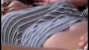 Ebony beauty gets destroyed by a large black cock and soon eats it