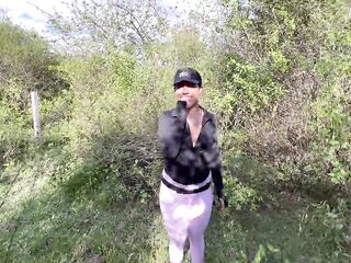 Hike in the woods with a fresh acquaintance ends in a rich public screw