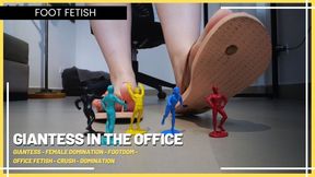 Giantess in the Office: Louise Marcada Crushes Little Men Under Her Feet (720 EN SUB) - Giantess - Female Domination - Footdom - Office Fetish - Crush - Domination