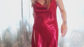 Giantess Lily Kink toy car crush of a 67 Chevelle SS in big mega red heels and stomping the bits in a box Full Body view