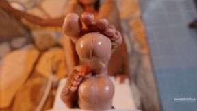 PERFECT DILDO PENIS FOOTJOB - EBONY - ASIAN - DESI GIRL - 4K
