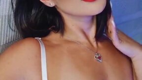 ”Brunette red lips teasing telegram soft”