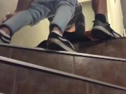 we left the gym so horny that we fucked bareback on the stairs