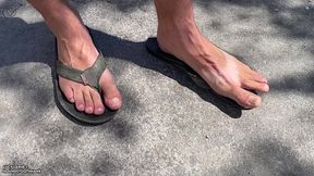 hank shows summer sandal suntan and soiled soles