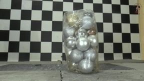 Christmas decorations under flat wooden mules 2 floor view