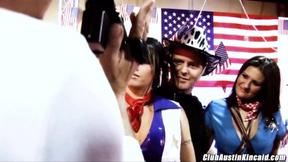 ”4 big tits boucing as Austin Kincaid & Brooke Haven ride shaft”