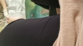 my friend takes care of my feet in the beauty center