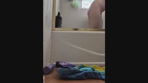 FtM Showers, Rubs tDick and pisses while you watch! + Feet
