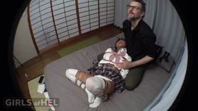 Suspension Shibari with a Japanese Girl - Magic Wand Torment in Ropes