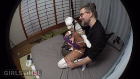 Suspension Shibari with a Japanese Girl - Magic Wand Torment in Ropes