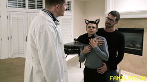Two guys in a very taboo stepfam 3some