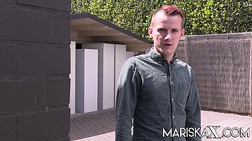 MARISKAX Busty blonde MILF takes on two dicks outdoors