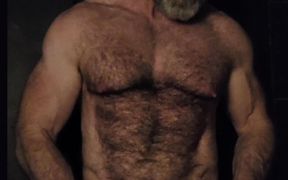 Hairy Muscle Bear Showing off