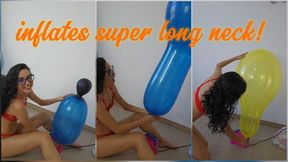 Marianna shows you how she inflates her big super long neck!