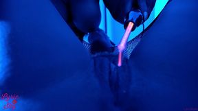 electrifying ebony goddess violet wand play