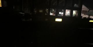 Midnight exhibitionist gets caught jerking her massive TS dick in public