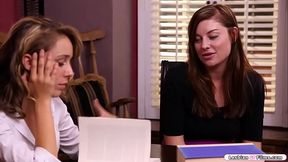 Petite student licked by her busty tutor