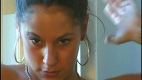 Barely legal brunette striptease first time on video