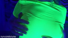 my breasts and nipples in blacklight