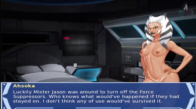 Orange Trainer Lets Play Gets Gushing Climax In Star Wars Hentai Game With Big Tits